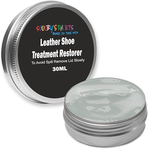 Scooby Paints Leather Shoe Colour Restorer Recolouring Balm Repair Treatment for Faded & Worn Absorbent Leather Furniture, Sofas, Chairs (LIGHT GREY)