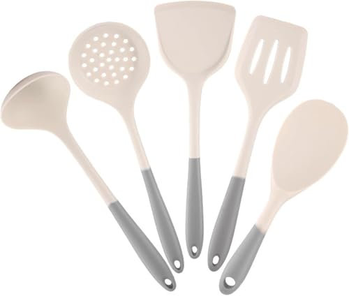 Silicone Kitchen Utensil Uet, 5-Piece Non-Stick Silicone Cooking Utensils Set,Heat-Resistant Kitchen Utensil Set, Silicone Spatula,Non-Stick Kitchen Special Household Spoon Spatula Kitchen Utensils