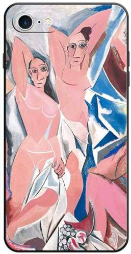 Berkin Arts für iPhone SE (2020)/SE (2022)/iPhone 7/iPhone 8 Schutzhülle aus Silikon mit Displayschutzfolie, avantgardistischer kubistischer Akt (Les Demoiselles D'avignon von Pablo Picasso)