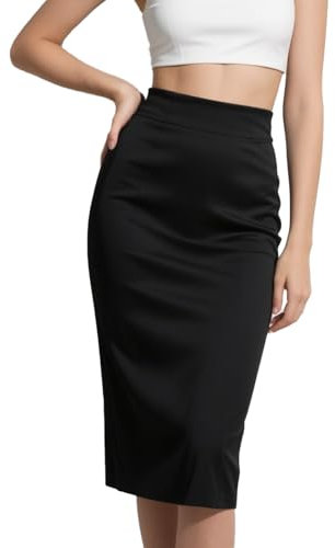 FDHBDF Damen Schwarzer Rock Lässiger Bleistiftrock Röcke im Business-Stil Schmaler hohe Taille Stretch Rock