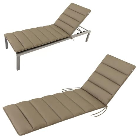 HAVE A SEAT Living - Auflage Gartenliege Flair | 200x60 cm - Weiche Universal Sonnenliege Auflage Dünn - Komfortabel, Wetterfest, Waschbar bis 95° C - Made in Germany (200x60 cm, Goldbraun)