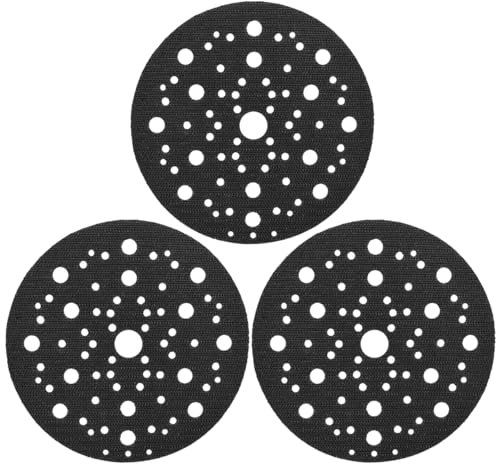 Cuscinetto protettivo Ø 150 mm, 70 fori, 3 pezzi, con chiusura in velcro, compatibile con MIRKA 8295612111, imbottitura protettiva per levigatrice orbitale, tappetino protettivo per piatto abrasivo