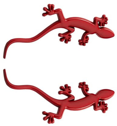 YiQinzcxg Packung Von 2 3D Geckoes Auto Aufkleber Metall Autoaufkleber Abzeichen Embleme Für Die Außeninterne Dekoration Einzigartig