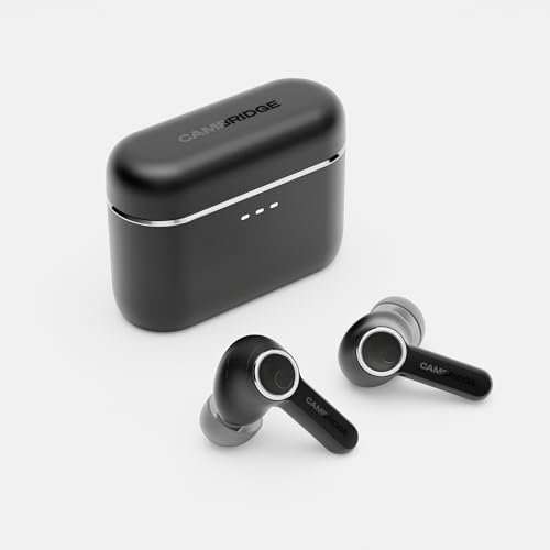 Cambridge Audio Melomania A100 Earbuds - In Ear True Wireless Headphones with Adaptive Active Noise Cancelling, aptX Lossless Bluetooth, Up to 39 Hour Battery Life with Charging Case - Black