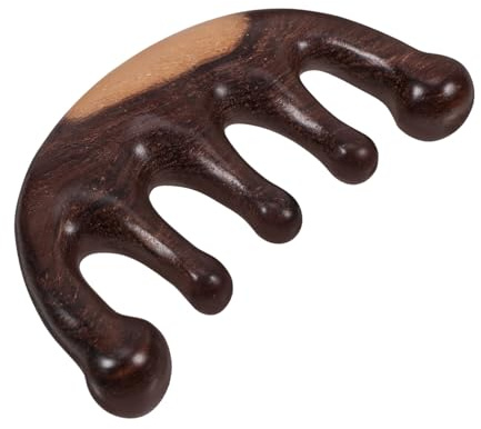 Beatifufu Massagekamm mit Breiten Zinken aus Holz für Damenhaar und Männer Entwirrungskamm als Kopfhautmassagegerät für Lockiges Haar Nass oder Trocken Sanftes Entwirren ohne Reibung
