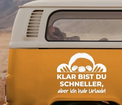 Wohnmobil Aufkleber Campervan Ich hab Urlaub Faultier – Großer Autoaufkleber für Camper Aufkleber & Van – Outdoor Geschenk