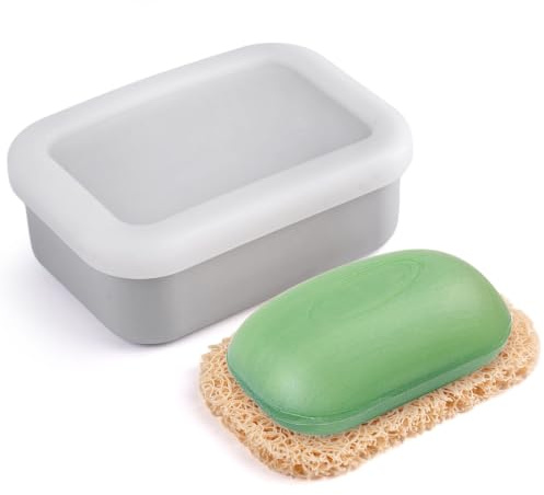 Boite Savon Solide Voyage, Support Savon Portable avec Couvercle | Porte-Savon Étanche et Scellé, Porte-savons avec Plateau d’égouttage, Anti-fuite Soap Box de Rangement pour Douche, Camping