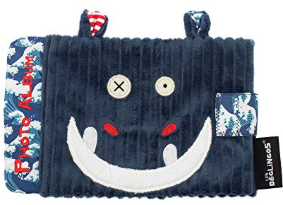 Les Déglingos - Album Photos Bébé Hippipos l'Hippopotame -10 Pochettes 10x15cm - Idéal crèche - Puériculture - Rembourrage Recyclé - Bleu