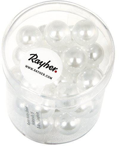 Rayher Renaissance Perles en verre ciré, ø 10 mm bte 35 pc blanc clair, 14443100