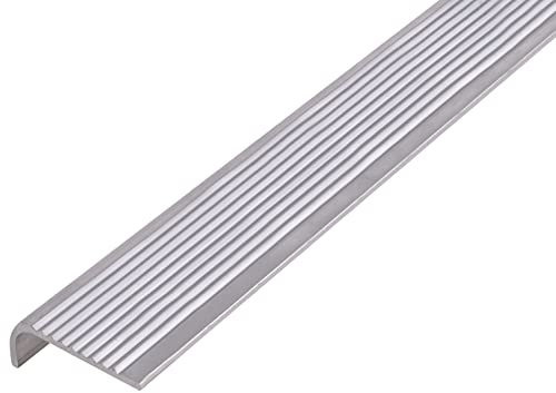 Alberts 470746 Profilé Nez de Marche | Aluminium, Naturel | 1000 x 40 x 6 mm, Gris