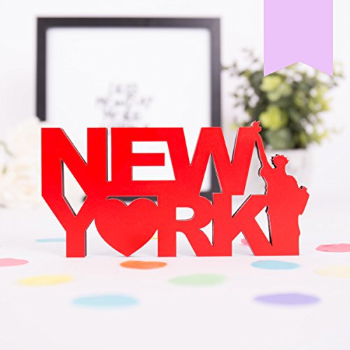 KLEINLAUT 3D-Schriftzug New York in Größe: 15 x 7,7 cm - Dekobuchstaben - 32 Farben zur Wahl - Pastell Lila