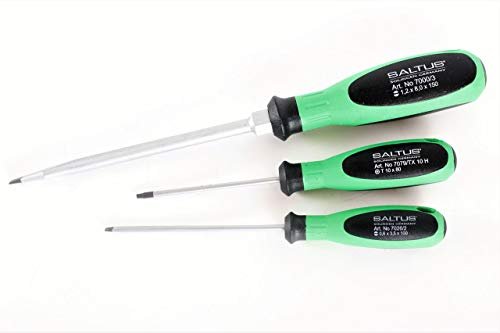 SALTUS Schraubendreher Satz 3 teilig Schraubenzieher Set Kreuz PH PZ TX Profi