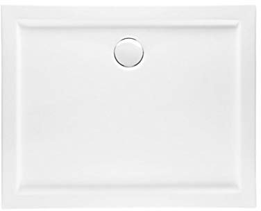 VBChome Duschwanne 120 x 100 x 5,5 cm sehr Flach Sanitär-Acryl Hochwertige Glasfaser verstärkte Wanne Form: Rechteck Eckig Weiß Alpineweiß Hochglanz Aufbau-Höhe: 5,5 cm