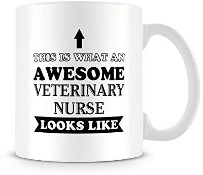 Behind The Glass - Awesome Veterinary Nurse - Printed Funny Mug - Great Gift/Present Idea, Ceramic, 11fl.oz.