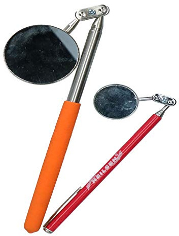 30mm + 50mm Round Circular Inspection Telescopic Extendable Mirrors 2pc Kit