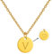 AFSTALR Damen Initialen Kette V Buchstaben Anhänger Gold Kette mit Herzen Geburtstagsgeschenk für Mädchen
