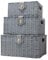 Vencier Set of 3 Resin Woven Wicker Storage Basket Box with Lid & Lock, Grey, Large, Medium, Small (Grey)