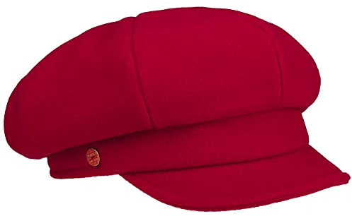 Mayser Damen Ballonmütze Wide Fit Visor Made in EU Herbst Winter rot M (57-58 cm)