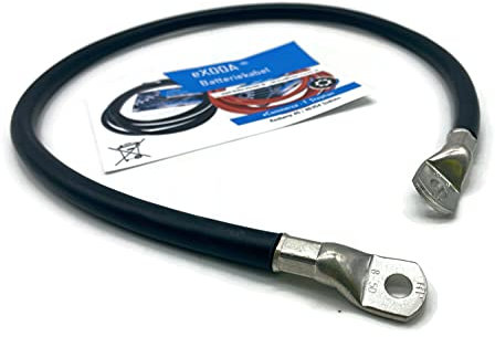 eXODA Cavo da batteria di 75cm Cavo di alimentazione da 35 mm² in rame con estremità ad anello M8