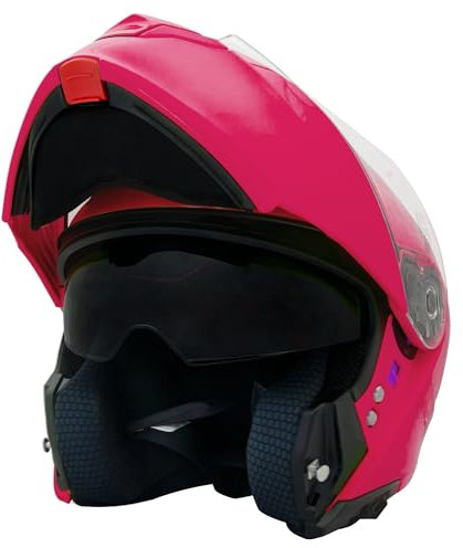 Zorax Pink M (57-58cm) ZOR-838 Double Visor Modular Flip up front Motorcycle Motorbike Helmet ECE 2206 Approved