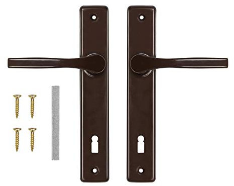 ADGO Poignée de Porte - Poignée de Porte - Poignée de Porte d'entrée - Set de poignées de Porte intérieures - Serrure à clé 72 poignées de Porte - Garniture de Plaque Longue - Poignée avec Trou de