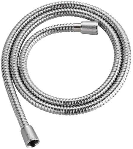 Singing Rain 1.5 Meter Kinkless Chromed Flexible Stainless Steel Shower Hose - Replacement for Handheld Showerhead Hose