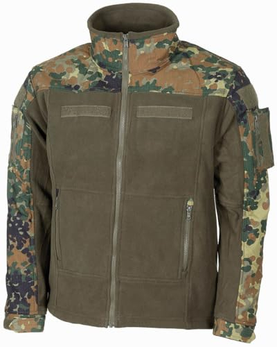 MFH Militärische Tarnungs-Feldjacke, 100% Polyester, Rip Stop Besatz, verstellbare Ärmel und Bund, YKK Reißverschlüsse (DE/NL/SE/PL, Alphanumerisch, XL, Regular, Regular, flecktarn)