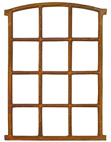 aubaho Stallfenster Scheunenfenster Fenster 12 Felder Eisen 78cm Rost Antik-Stil Eisenfenster Kirchenfenster Sprossenfenster