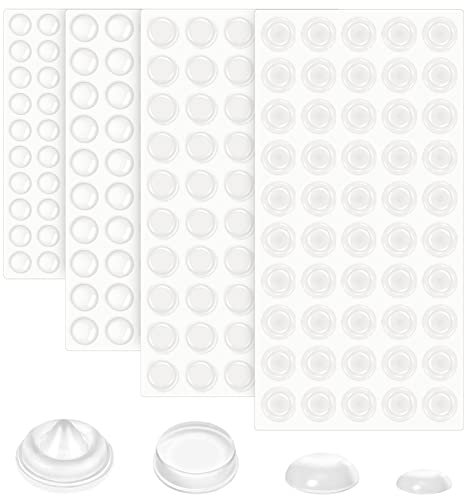 ihaspoko Gummifüße Selbstklebend, 200 Stück Gumminoppen für glasplatten Gummipuffer Selbstklebend Türpuffer Transparent Anschlagpuffer, Tür Puffer Furniture, Schränke,Tastatur(4 Größen)