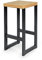 Magnetic Mobel Tabouret de Bar en Métal, Tabouret de Bar Industriel en Métal avec Repose-Pied (Béton Léger, 75 cm)