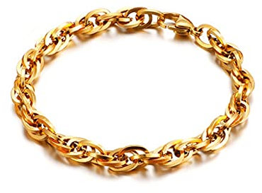 Herren Armbänder Edelstahl Armschmuck Herren Gold Ovale Gliederkette Armband 20cm Gold