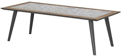 Hespéride - Table de Jardin Rectangulaire Lambada Gris Graphite - 8 Places - Acier Traité Epoxy et électrodéposition Antirouille Céramique