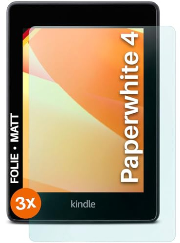 moex® FlexProtect Schutzfolie matt kompatibel mit Amazon Kindle Paperwhite 4 Folie gegen Reflexionen, Anti Reflex Displayschutz, matte Displayfolie, robust und Kratzfest – 3 Stück