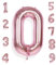 AULE Luftballon Zahl 0 Rosegold: XXL 101 cm Zahlen Folienballon Geburtstag Rose Gold 0 Jahre Helium Ballon Roségold Kinder Junge Mädchen Zahlenballon für Babyparty Jubiläum Deko