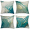 OCEUMACO Leinen Kissenbezug 50x50 Petrol Marmor Kissenhülle 4er Set Sofakissen Dekokissen Bezug für Couch Geometrische Muster Kissen Kissenbezüge Outdoor Deko Couchkissen Zierkissen - Türkis Gold