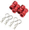 HEEPDD RC Body Shell Hole Column Locator, Professioneller Magnetischer 4-teiliger Ersatz Hochfester RC Body Shell Mount Column Hole Locator für PVC Car Shell für RC Car (Rot)