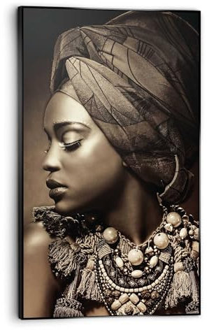 REINDERS Gerahmtes Bild, Afrikanische Frau, Wohnzimmer, Bilder, Wanddeko, Room Decor, MDF, Braun, 118x70cm