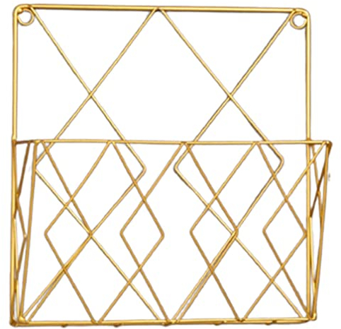 Ciieeo Zeitschriftenständer Aus Metalldraht Zur Wandmontage Zeitschriftenhalter Zum Aufhängen An Der Wand Organizer Für Akten Zeitungen Zeitschriften Golden