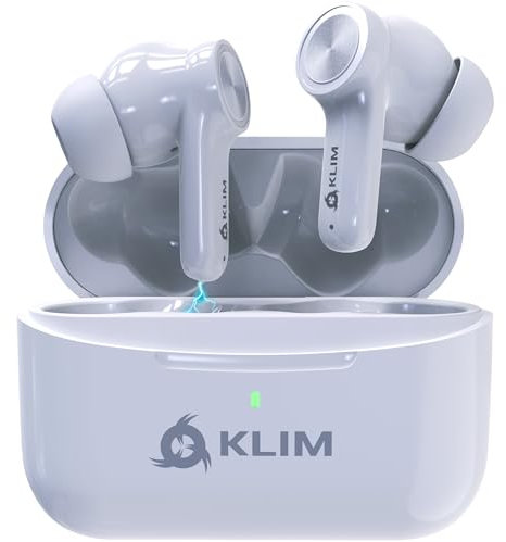 KLIM Pods V2 - NEU 2024 - Bluetooth 5.3 Kopfhörer in Ear weiß - Hohe Klangqualität - ANC - Hervorragende Isolierung - Leichte und schnelle Kopplung - Lang anhaltende Batterie 24 h