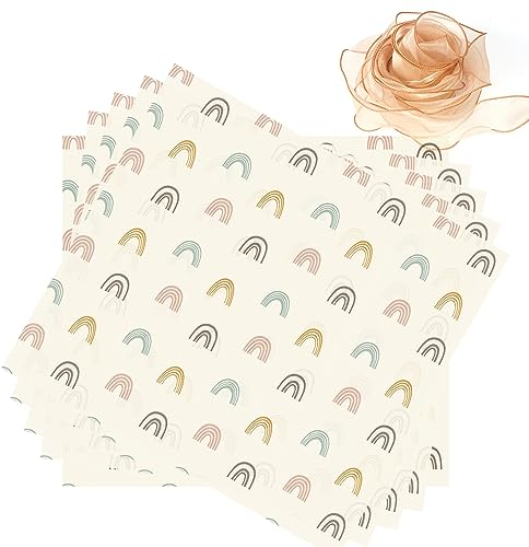 30 pezzi di carta velina arcobaleno (35,50 cm), 1 rotolo da 2,2 m, motivo arcobaleno, biodegradabile, carta da regalo, adatto per compleanni, confezioni di struzzo, fai da te