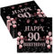 Wentsent Schwarz Rose Gold Servietten 90. Geburtstag, Vintage 90. Geburtstagservietten, 40Stk Cocktailservietten, 90. Geburtstagservietten für Frauen Geburtstag Party Deko