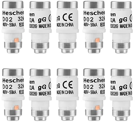 Heschen Keramische Neozed-Sicherungseinsätze, D0-Typ Sicherungseinsatz, D02, 32A 400VAC, gL/gG Typ, 10 Stück