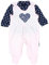 TupTam Baby Mädchen Jungen Strampler mit Langarmshirt Aufdruck Spruch 2 teilig, Farbe: Herzen Rosa Dunkelgrau, Größe: 68