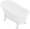 Vente-unique-Baignoire îlot rétro avec pieds de lion blancs - 200 L - 145 x 74 x 77 cm - Blanche - NISOS II