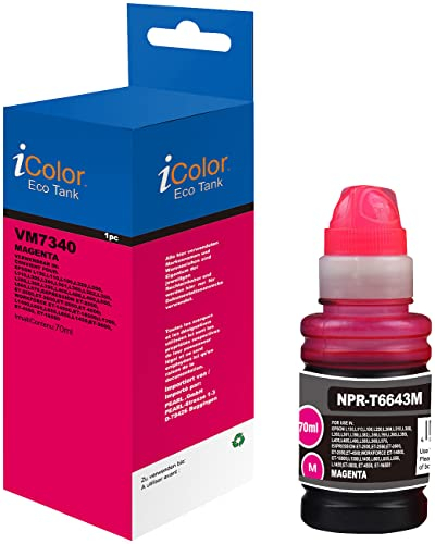 iColor Nachfülltinte: Nachfüll-Tinte kompatibelmit vielen Druckern, ersetzt Epson C13T664340, Magenta, 664-Serie (Druckertinte, kompatible Tintenpatronen Tintenstrahldrucker)