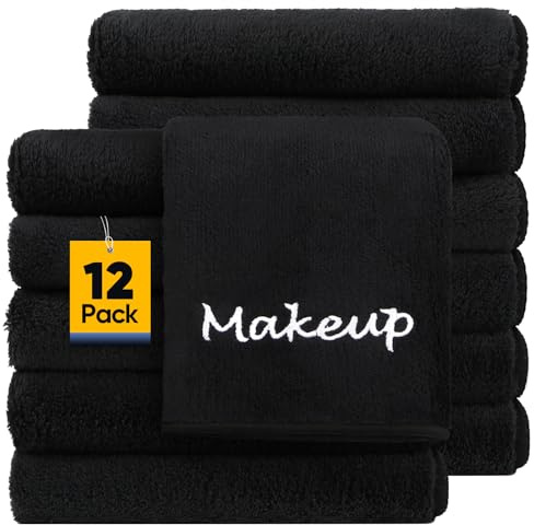 UNIMADE Makeup Remover Cloth, 12 Pack Black Facial Wash Cloths