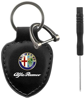 evimo Auto Schlüsselanhänger, Für Alfa Romeo GTV MiTo Spider Stelvio Tonale Anti-Verlorener, Autoschlüsselbund für Männer und Frauen, Autozubehör,A-S