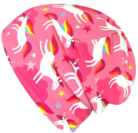 Wollhuhn Jungen/Mädchen Shorties Beanie/Kinder-Mütze Bequem Viele Motive Jersey Zweilagig Gefüttert Übergangszeiten (Öko-Stoffe/Bio) 2024202401 (Shorty Happy Unicorn, M)