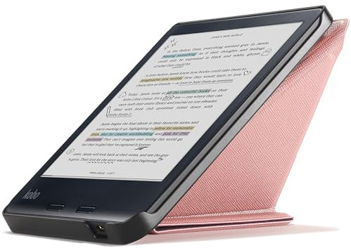 Forefront Cases Étui pour Kobo Libra Colour (Modèle:2024) - Étui de Support Pliant (Style Origami) - Mince et Léger, Fonction Automatique Veille/Réveil Intelligente Coque - Or Rose