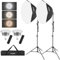 Andoer Softbox Set Fotostudio, 2 x Octagon-Softbox mit 2 x 2800K-5700K LED-Licht, 2 x 2m Lichtstativ, 2 x Fernbedienung, Tragetasche für YouTube, Tiktok Videoaufnahmen, Studio Porträts, Fotografie